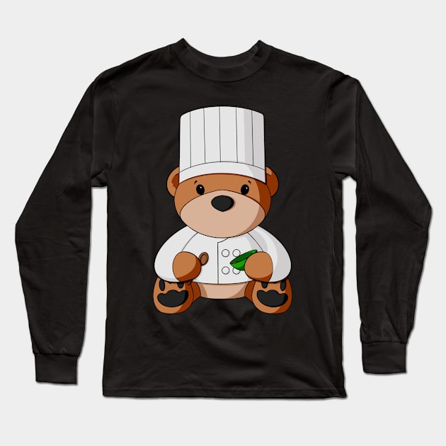 Chef Teddy Bear Long Sleeve T-Shirt by Alisha Ober Designs